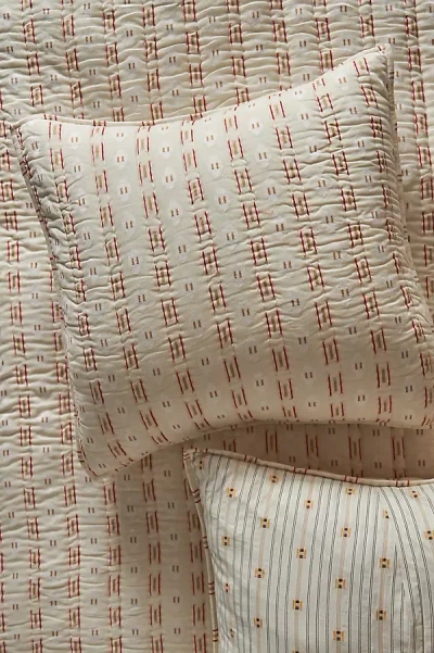 Anthropologie Nera Yarn Dye Jacquard Striped Euro Sham In Neutral