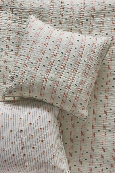 Anthropologie Nera Yarn Dye Jacquard Striped Euro Sham In Gray