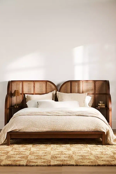 Anthropologie Nest Rattan Nightstand Bed In Beige