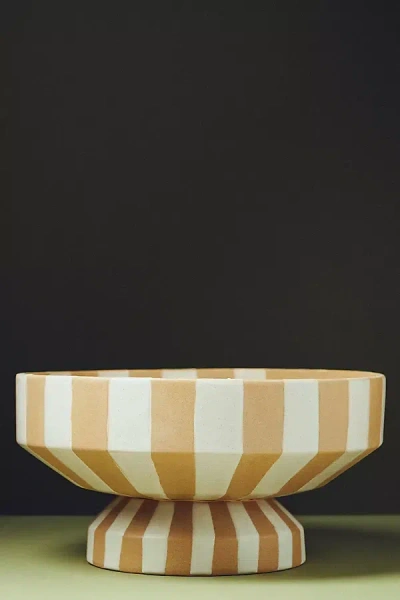 Anthropologie Neutral Footed Bowl In Multi