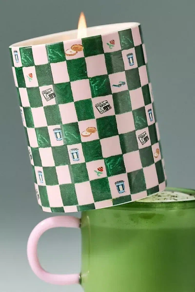 Anthropologie Newsstand Gourmand Cozy Matcha Ceramic Candle