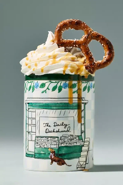 Anthropologie Newsstand Gourmand Salted Caramel Pretzel Ceramic Candle