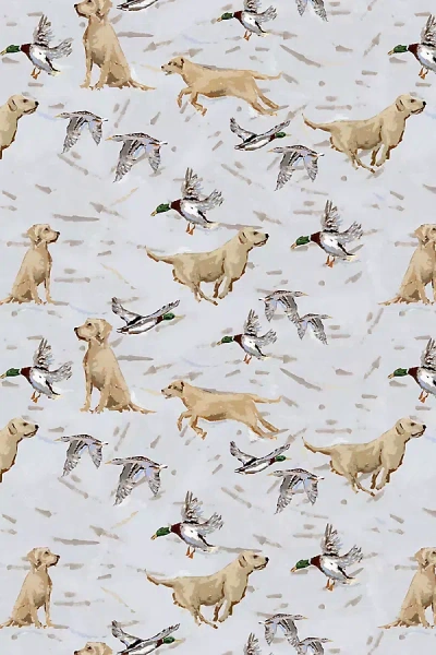 Anthropologie Nicholas & Banks Dog And Bird Peel-and-stick Wallpaper