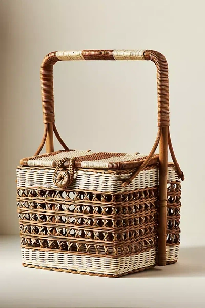 Anthropologie Nina Handwoven Wine Basket