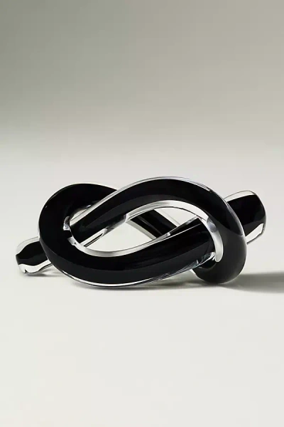 Anthropologie Noir Knot Glass Decorative Object In Black