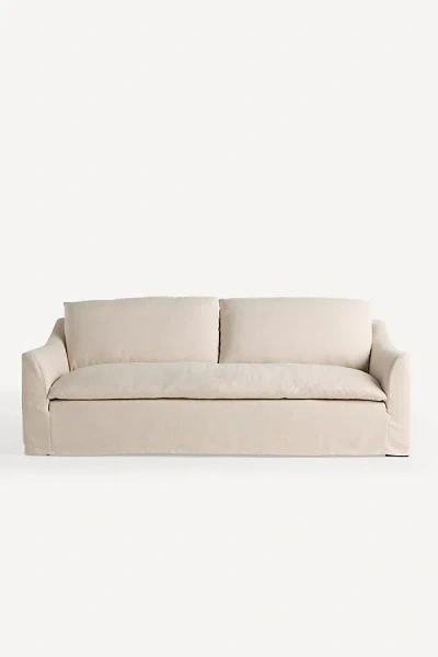 Anthropologie Nora Performance Linen 90" Slipcover Sofa In Neutral