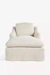 Anthropologie Nora Performance Linen Slipcover Chaise In White