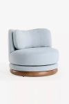 Anthropologie Norris Linen Swivel Chair In Gray