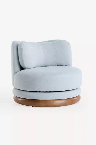 Anthropologie Norris Linen Swivel Chair In Gray