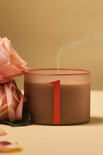 Anthropologie Number 1 Woody Teakwood Rose Glass Candle