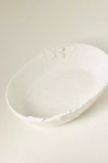 Anthropologie Oak Leaf Stoneware Medium Serve Bowl In White