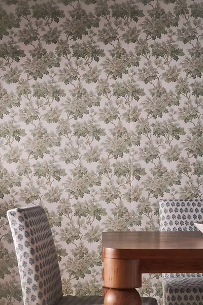 Anthropologie Oakcliff Leaf Trail Wallpaper In Green