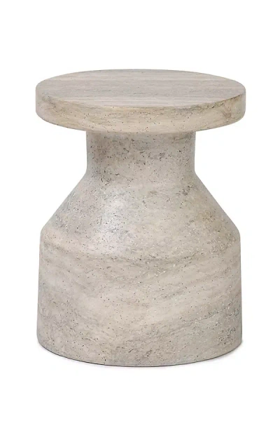 Anthropologie Odeon Round Concrete Indoor/outdoor End Table In Neutral