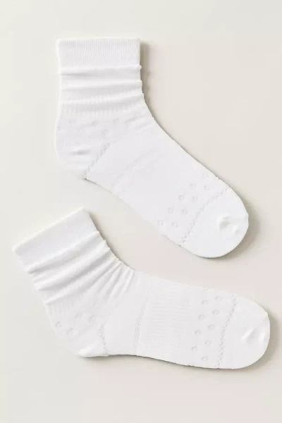 Anthropologie Ok Originals Pointelle Trouser Socks In White