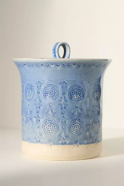 Anthropologie Old Havana Canister In Blue