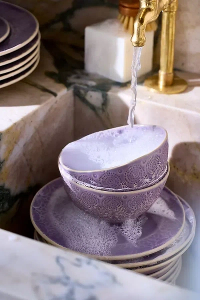 Anthropologie Old Havana Cereal Bowls, Set Of 4 In Purple