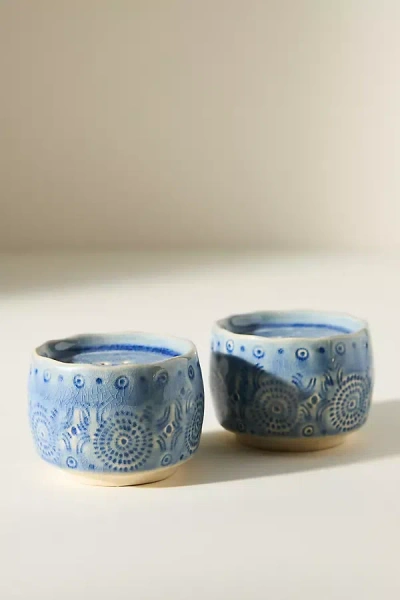 Anthropologie Old Havana Salt & Pepper Shakers In Blue