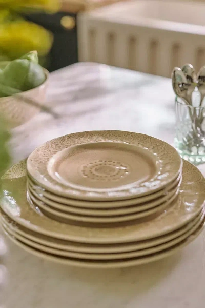 Anthropologie Old Havana Side Plates, Set Of 4 In Brown