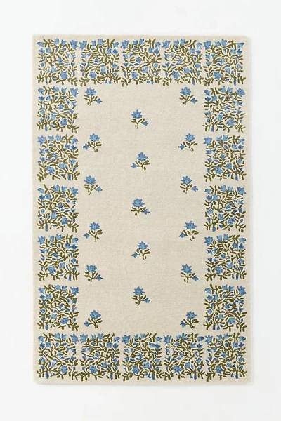 Anthropologie Oliver Tufted Wool Floral Border Rug In Multi