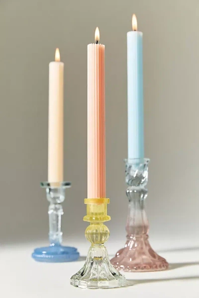 Anthropologie Ombre Glass Candle Holder In Multi