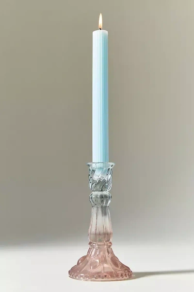 Anthropologie Ombre Glass Candle Holder In Pink