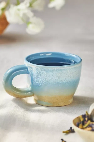Anthropologie Ombre Glazed Mug In Blue