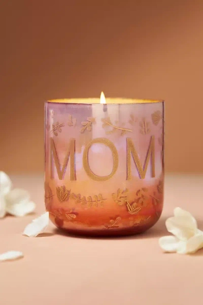 Anthropologie Ombre Monogram Floral Night Gardenia Candle In Pink