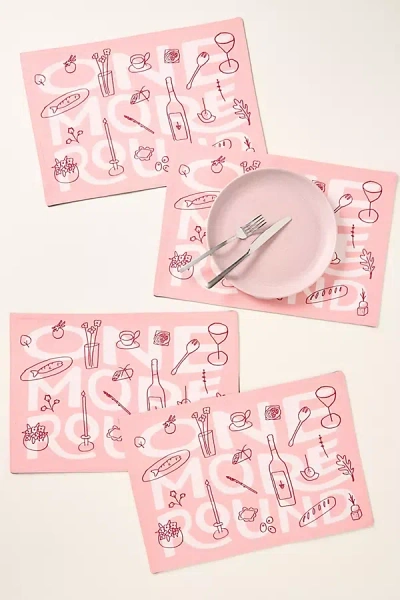 Anthropologie One More Round Reversible Placemats, Set Of 4