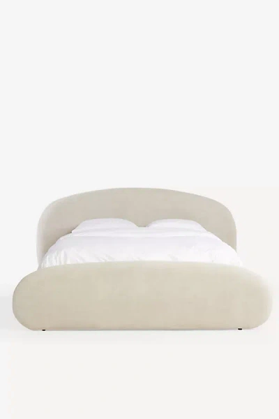 Anthropologie Opal Performance Velvet Pebble Bed In White