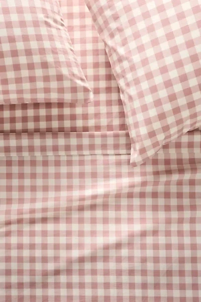 Anthropologie Organic Cotton Percale Printed Sheet Set In Pink