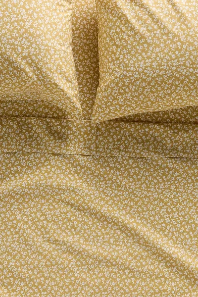 Anthropologie Organic Cotton Percale Printed Sheet Set In Multi