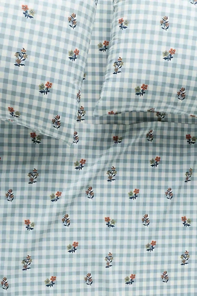 Anthropologie Organic Cotton Percale Printed Sheet Set