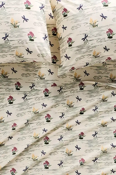 Anthropologie Organic Cotton Percale Printed Sheet Set