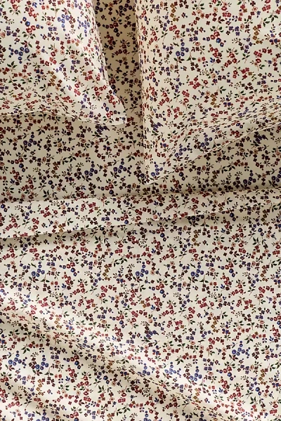 Anthropologie Organic Cotton Percale Printed Sheet Set