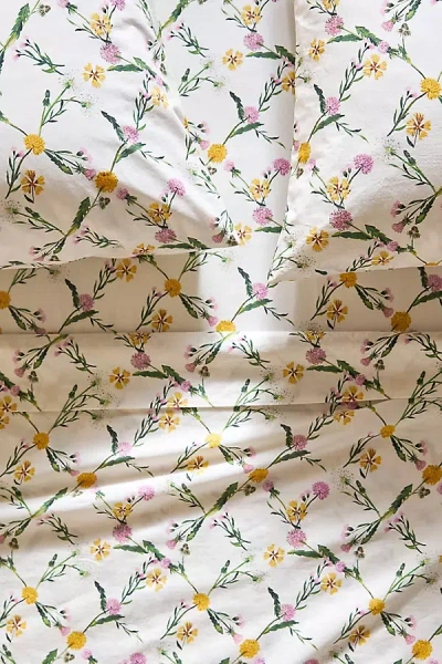 Anthropologie Organic Cotton Percale Printed Sheet Set In Neutral