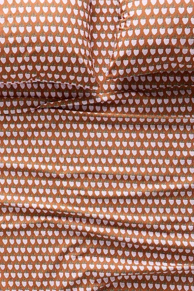 Anthropologie Organic Cotton Percale Printed Sheet Set In Brown