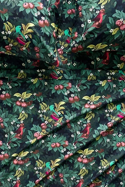 Anthropologie Organic Cotton Percale Printed Sheet Set In Green