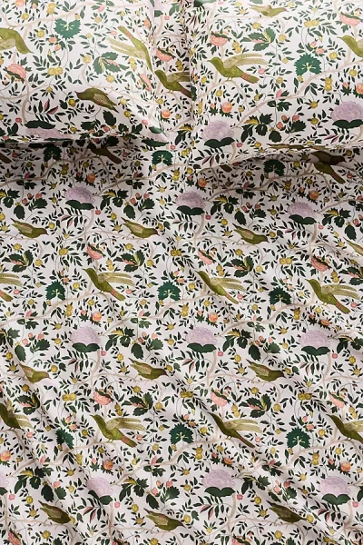 Anthropologie Organic Cotton Percale Printed Sheet Set In Multi