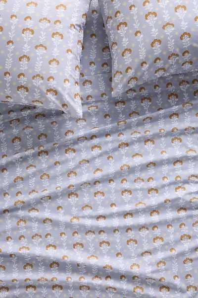 Anthropologie Organic Cotton Sateen Printed Sheet Set
