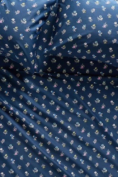 Anthropologie Organic Cotton Sateen Printed Sheet Set