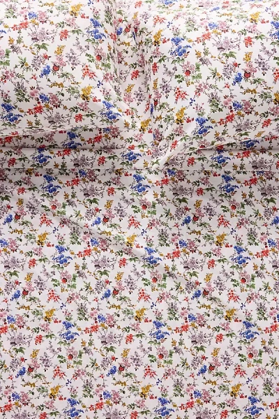 Anthropologie Organic Cotton Sateen Printed Sheet Set In Multi