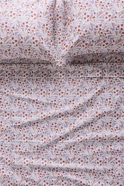 Anthropologie Organic Cotton Sateen Printed Sheet Set In Purple