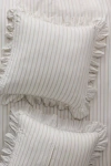 Anthropologie Organic Cotton Spa Sateen Ruffled Euro Sham In Neutral