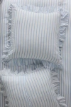 Anthropologie Organic Cotton Spa Sateen Ruffled Euro Sham In Blue
