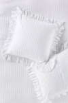 Anthropologie Organic Cotton Spa Sateen Ruffled Euro Sham In White