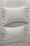 Anthropologie Organic Cotton Spa Sateen Ruffled Shams, Set Of 2 In Neutral