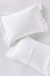 Anthropologie Organic Cotton Spa Sateen Ruffled Shams, Set Of 2