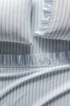 Anthropologie Organic Cotton Spa Sateen Ruffled Sheet Set In Blue