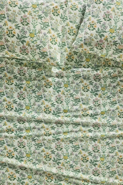 Anthropologie Organic Percale Printed Sheet Set