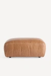 Anthropologie Orion Leather Ottoman In Brown
